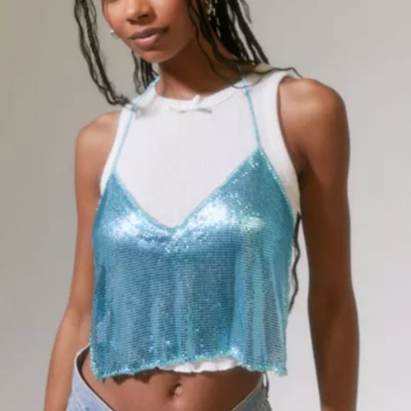 NWT Urban Outfitters Gia Metal Halter Top - Picture 1 of 3